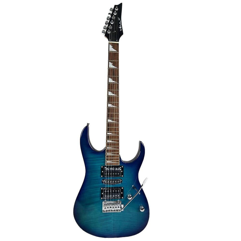 vault electric guitars bundles vault rg1rw soloist style electric guitar with digitech element xp elmtxpv-01 guitar processor bundle #color_transparent-blue