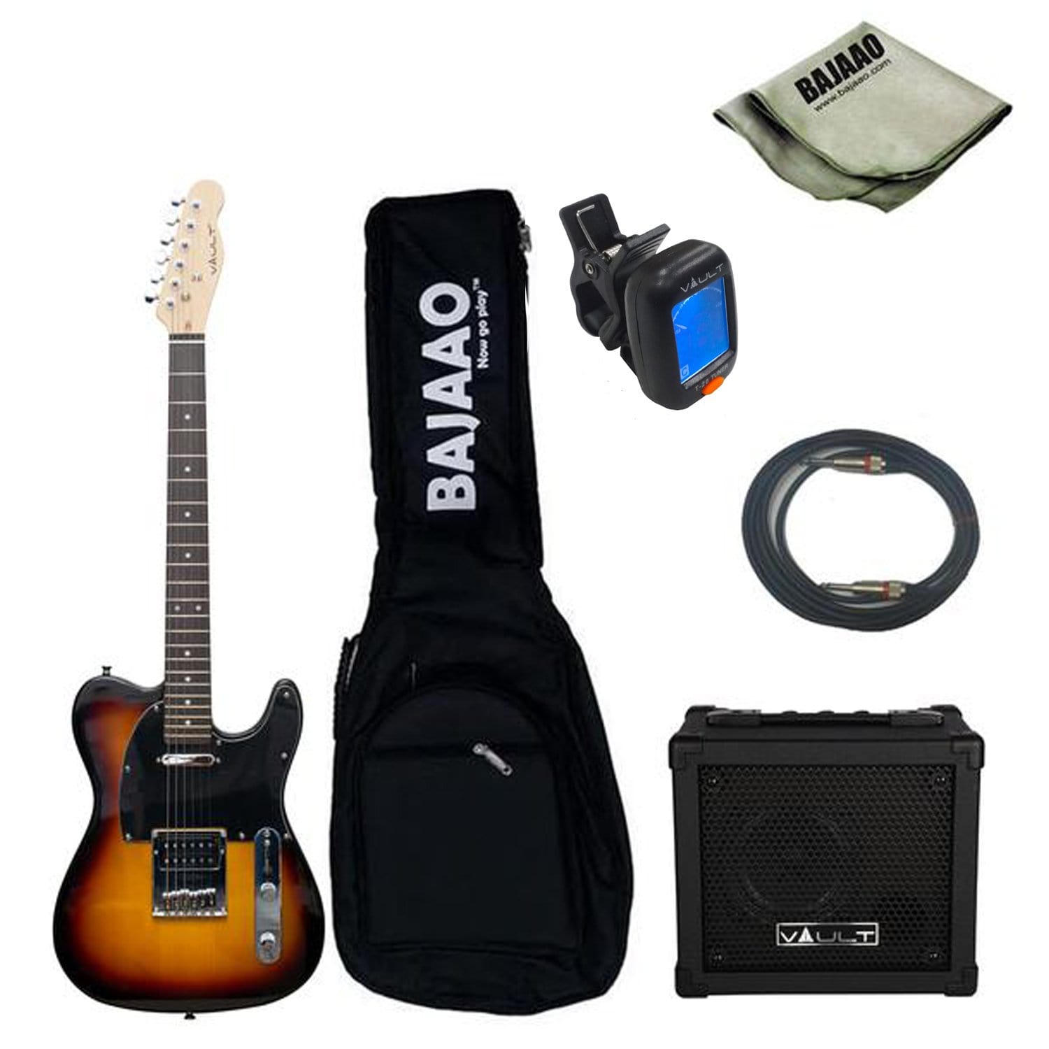 vault electric guitars bundles vault tl1rw electric guitar basic bundle - rosewood fretboard