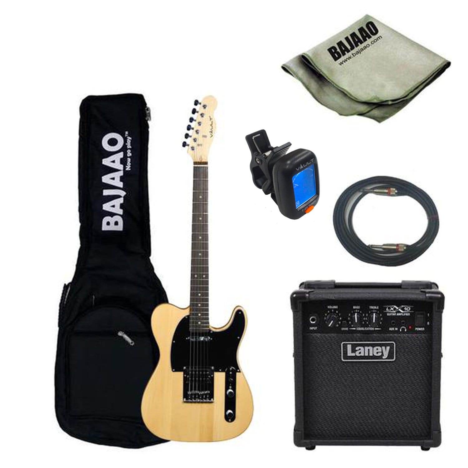 vault electric guitars bundles with laney lx10 vault tl1 basic electric guitar bundle - natural
