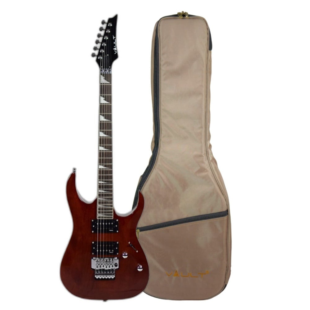 vault electric guitars high gloss mahogany vault performer pro rg 6 string electric guitar with gigbag - high gloss mahogany