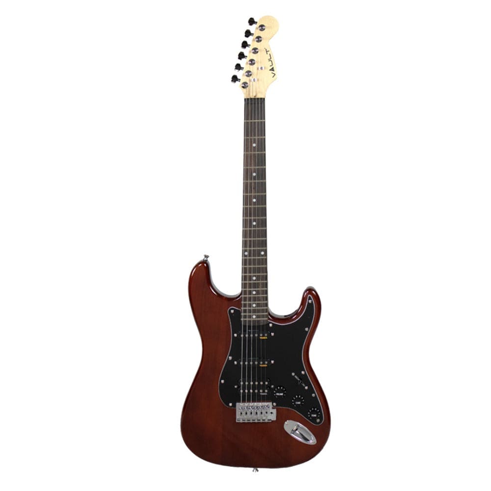 vault electric guitars high gloss mahogany vault performer pro st 6 string electric guitar with gigbag - high gloss mahogany