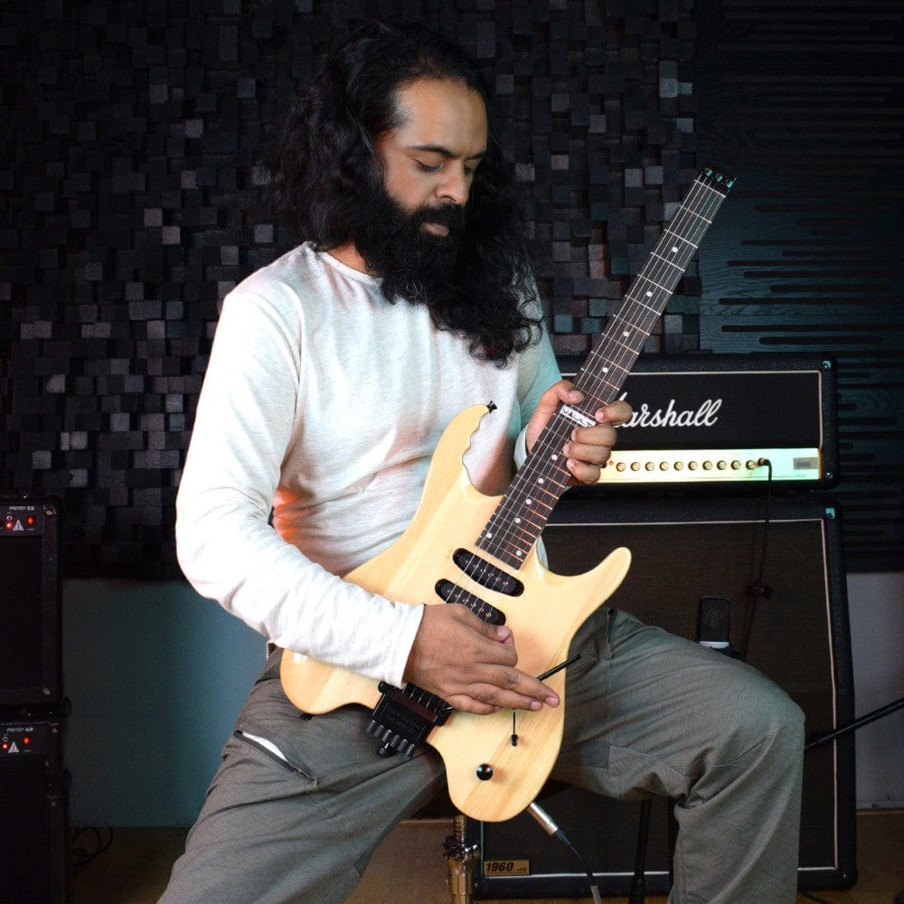 vault electric guitars natural vault hl1 headless electric guitar with gigbag #color_natural