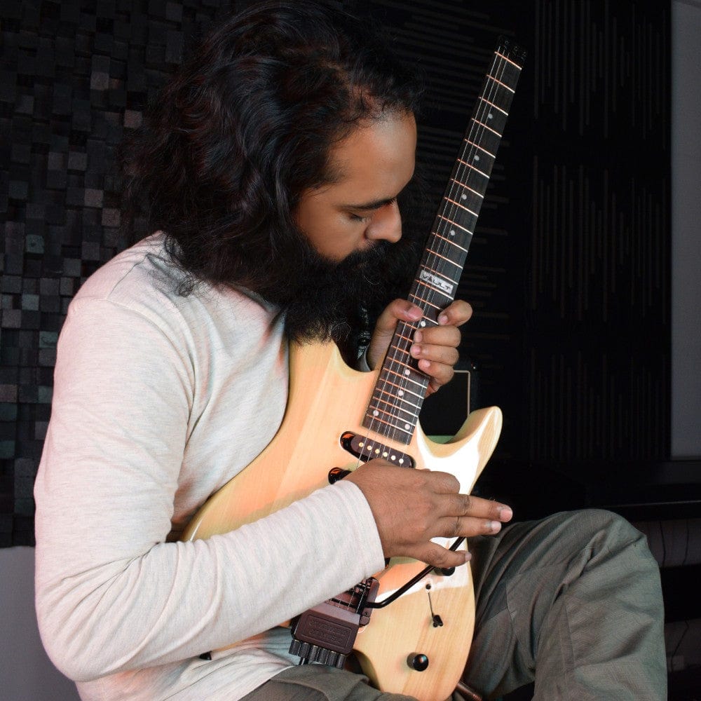 vault electric guitars natural vault hl1 headless electric guitar with gigbag #color_natural