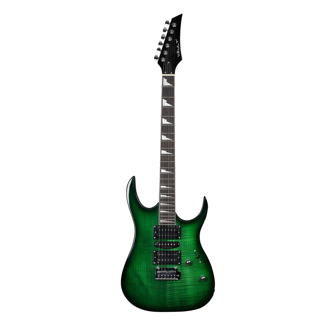 Vault Electric Guitars Nebula Green Burst / Rosewood Vault RG1 Soloist Premium Electric Guitar