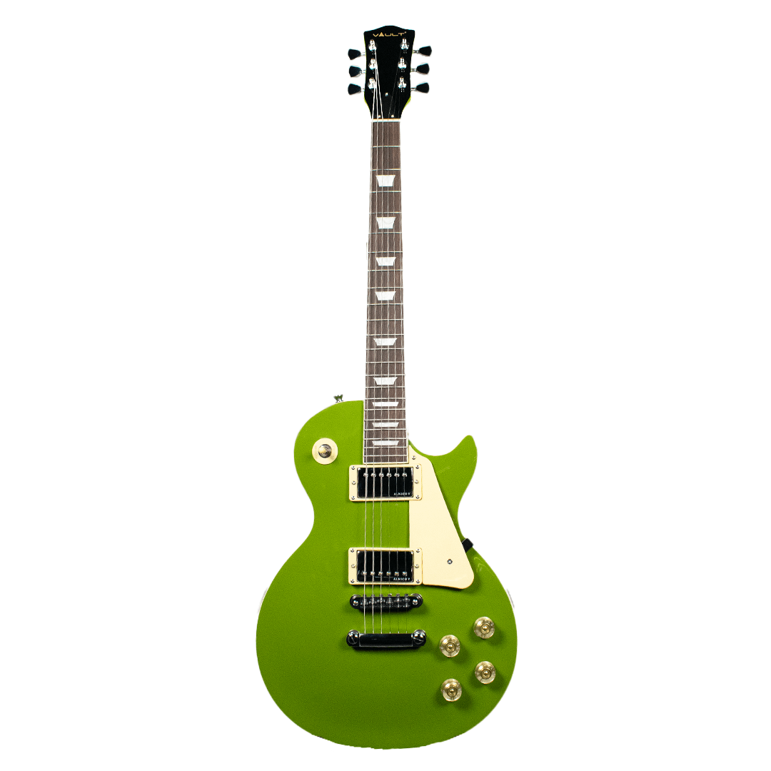 vault electric guitars olive vault lp2 les paul style single cut electric guitar #color_olive
