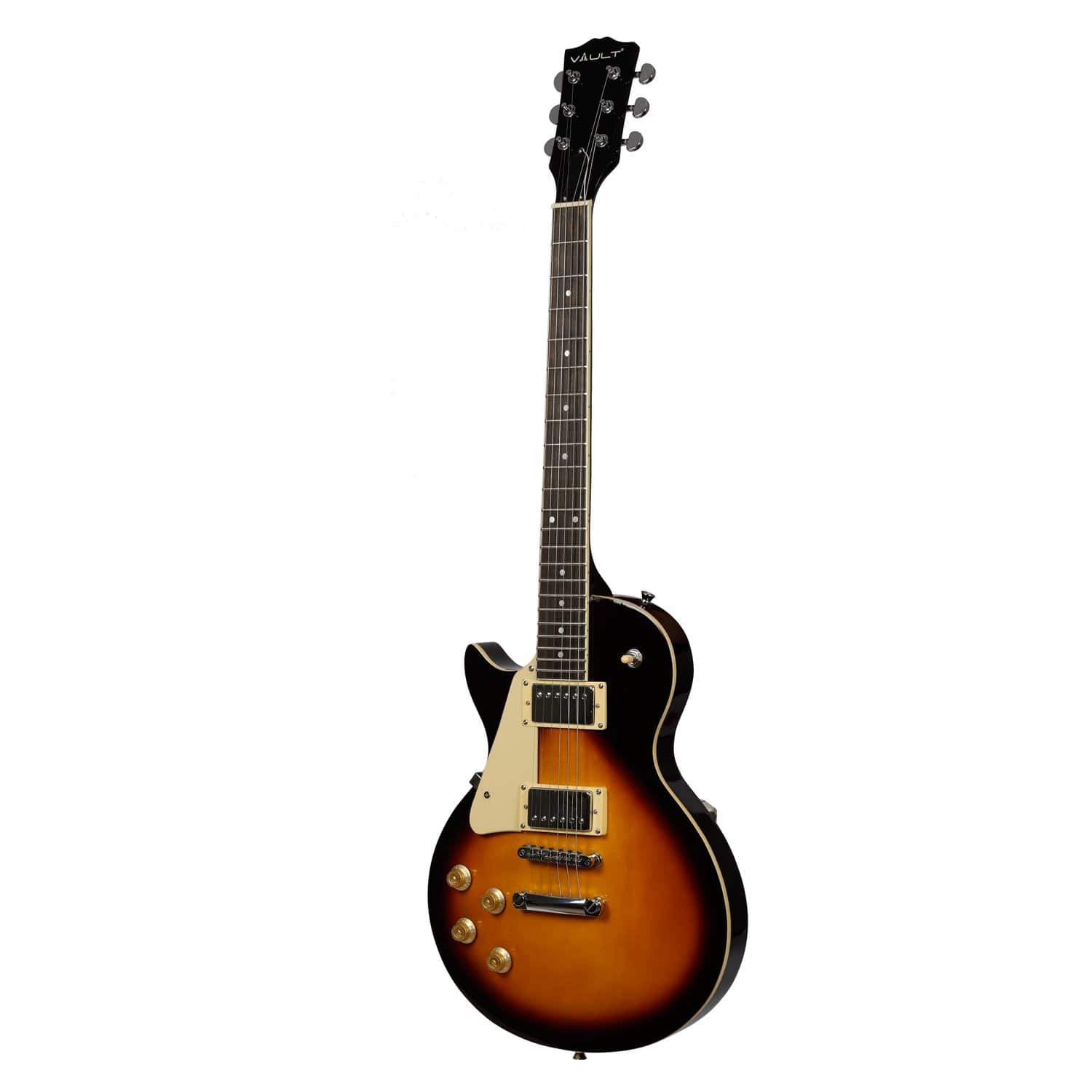 vault electric guitars vault lp1mn les paul style left-handed 6-string electric guitar - tobacco sunburst