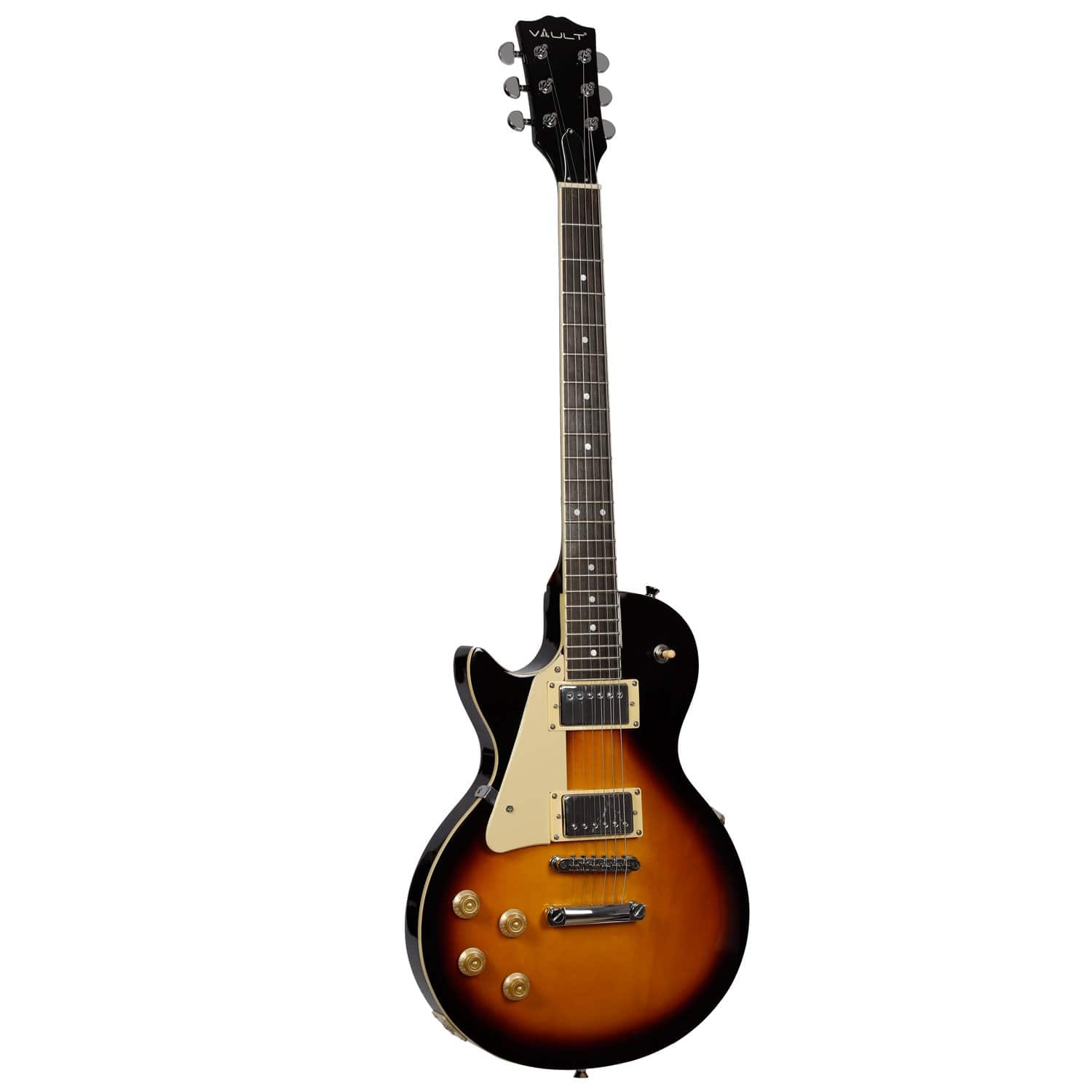 vault electric guitars vault lp1mn les paul style left-handed 6-string electric guitar - tobacco sunburst