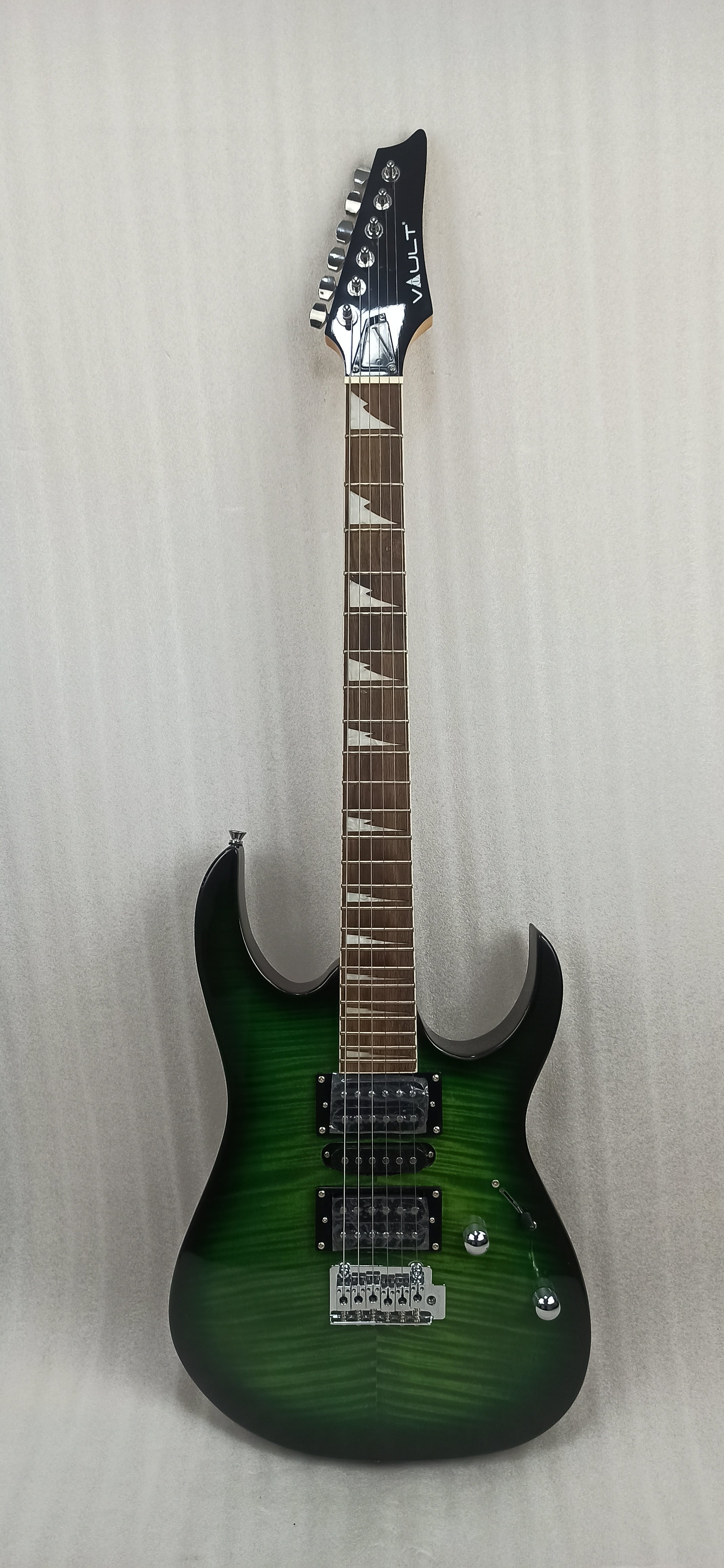 Vault Electric Guitars Vault RG1 Soloist Premium Electric Guitar - Transparent Green Burst - Open Box B Stock