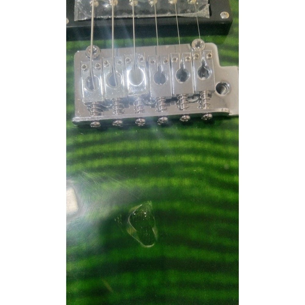 vault electric guitars vault rg1 soloist premium electric guitar - transparent green burst - open box b stock