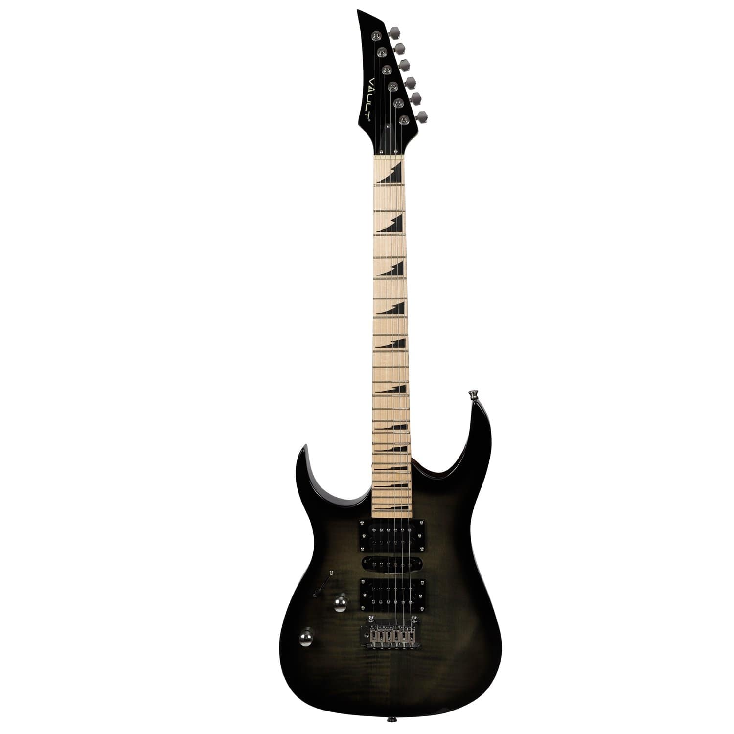vault electric guitars vault rg1m soloist left-handed 6-string electric guitar - transparent black