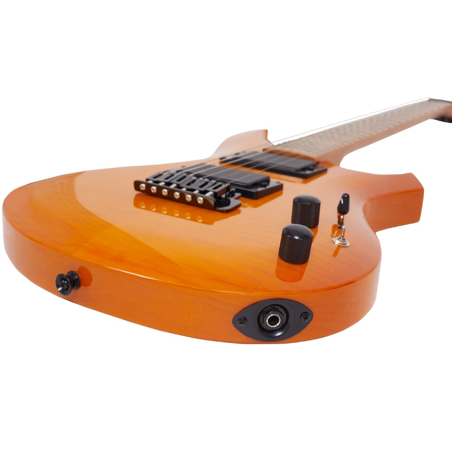 Vault Electric Guitars Vault RG2 Premium Electric Guitar with Dual Alnico 5 Humbuckers and Roasted Maple Neck #color_transparent-orange-flame-burst,fingerboard_roasted-maple