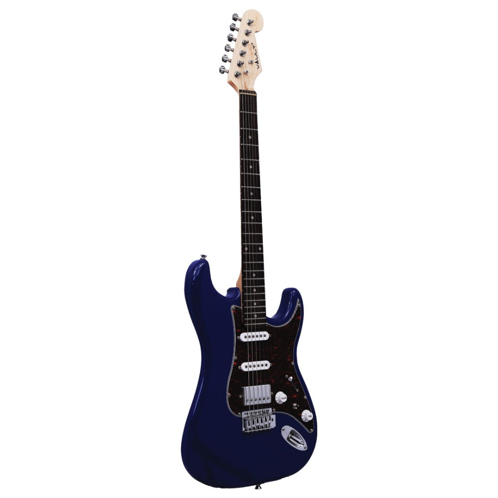 Vault Electric Guitars Vault ST2 Stratocaster Style Electric Guitar with Premium Alnico 5 Pickups#color_blue,fingerboard_laurel