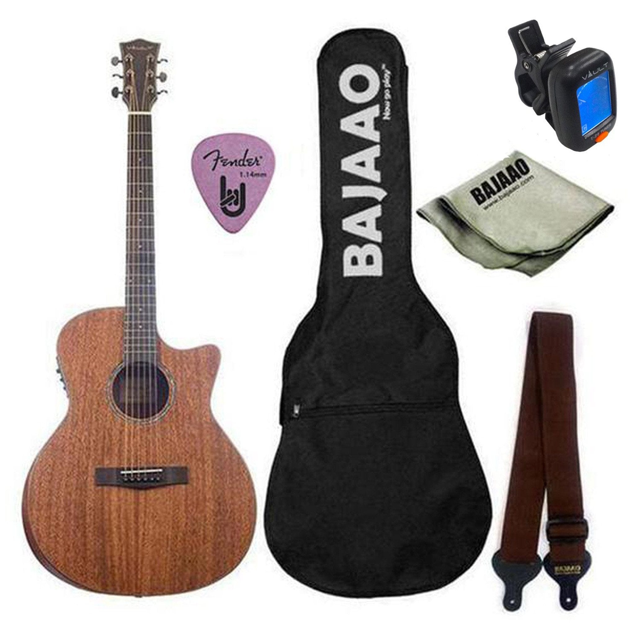 vault electro acoustic guitar bundles vault s360t-sk 41 inch premium cutaway electro acoustic guitar bundle with amplifier, cable and tuner