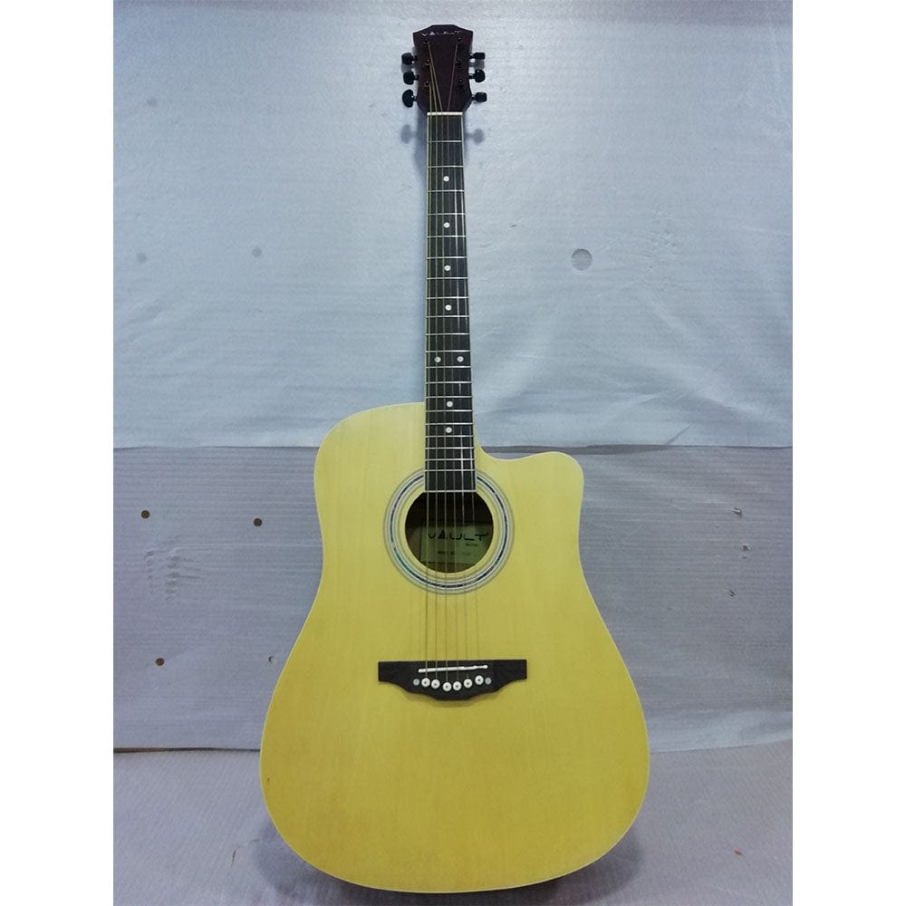 vault electro acoustic guitars 351702 vault ed-10ce 41 inch cutaway electro acoustic guitar - natural - open box b stock #barcode_389558