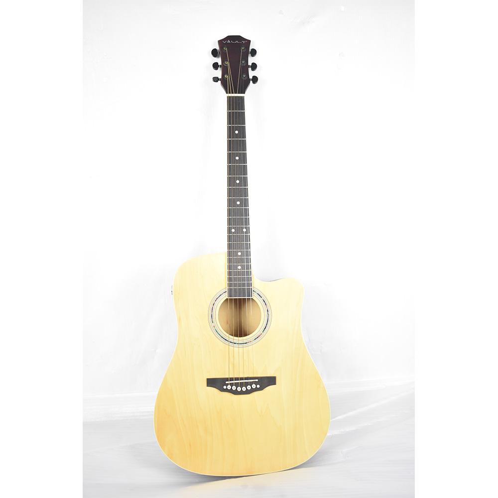 vault electro acoustic guitars 351703 vault ed-10ce 41 inch cutaway electro acoustic guitar - natural - open box b stock #barcode_389558
