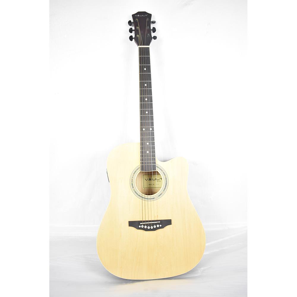 vault electro acoustic guitars 351708 vault ed-10ce 41 inch cutaway electro acoustic guitar - natural - open box b stock #barcode_389558