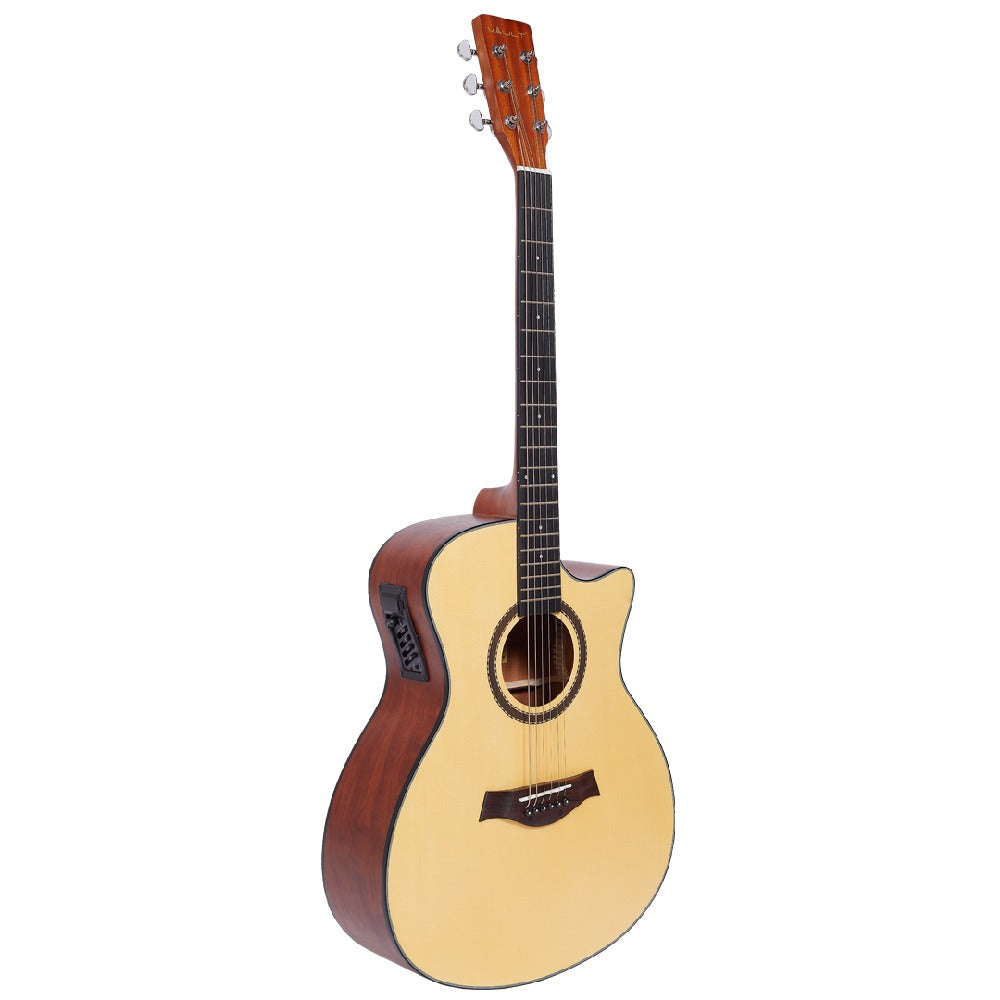 Vault Electro Acoustic Guitars Natural Vault EA25CE Grand Auditorium Shape Electro Acoustic Guitar with Bubinga Back and Sides