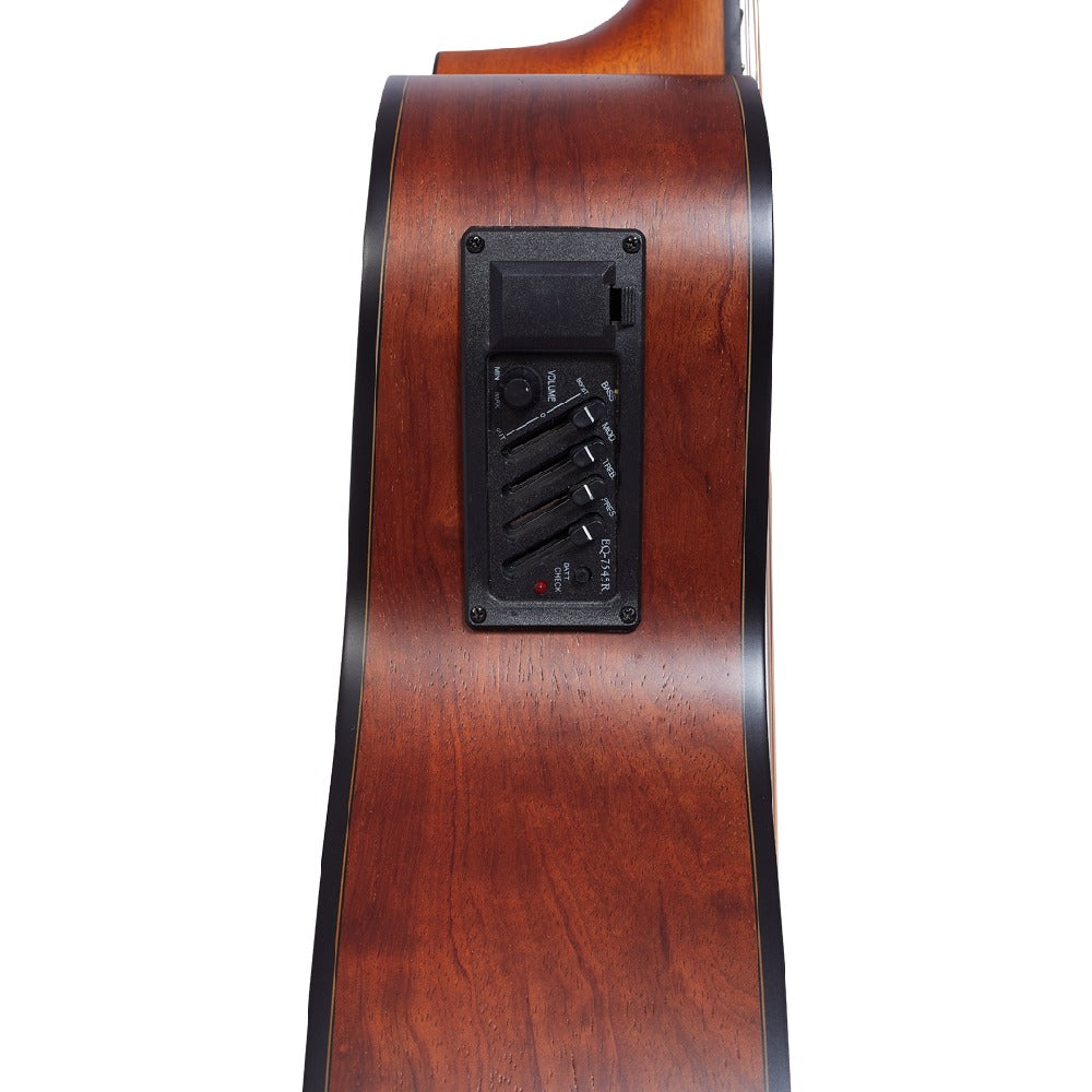 Vault Electro Acoustic Guitars Natural Vault EA25CE Grand Auditorium Shape Electro Acoustic Guitar with Bubinga Back and Sides