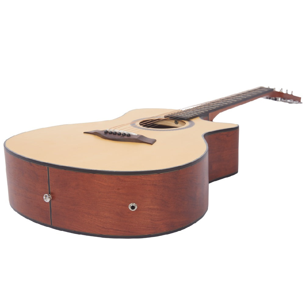 Vault Electro Acoustic Guitars Natural Vault EA25CE Grand Auditorium Shape Electro Acoustic Guitar with Bubinga Back and Sides