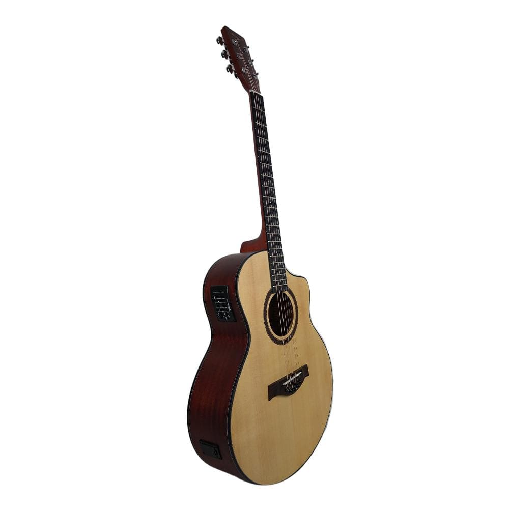 vault electro acoustic guitars vault ea40ce 41 inch premium spruce-top cutaway electro acoustic guitar - open box
