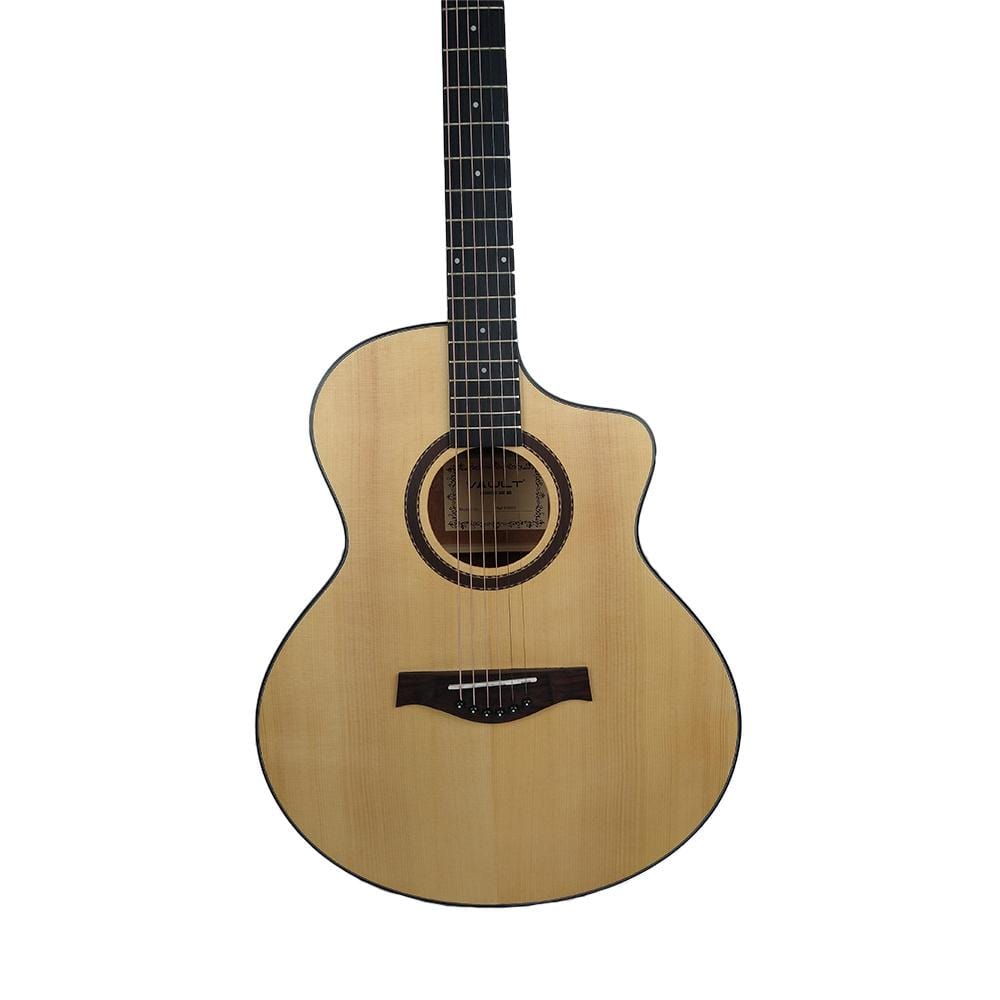 vault electro acoustic guitars vault ea40ce 41 inch premium spruce-top cutaway electro acoustic guitar - open box
