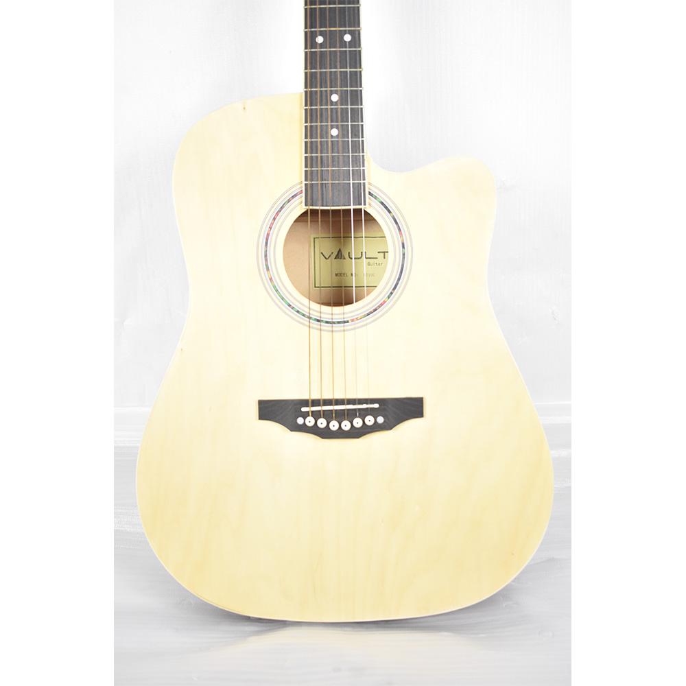 vault electro acoustic guitars vault ed-10ce 41 inch cutaway electro acoustic guitar - natural - open box b stock #barcode_389558
