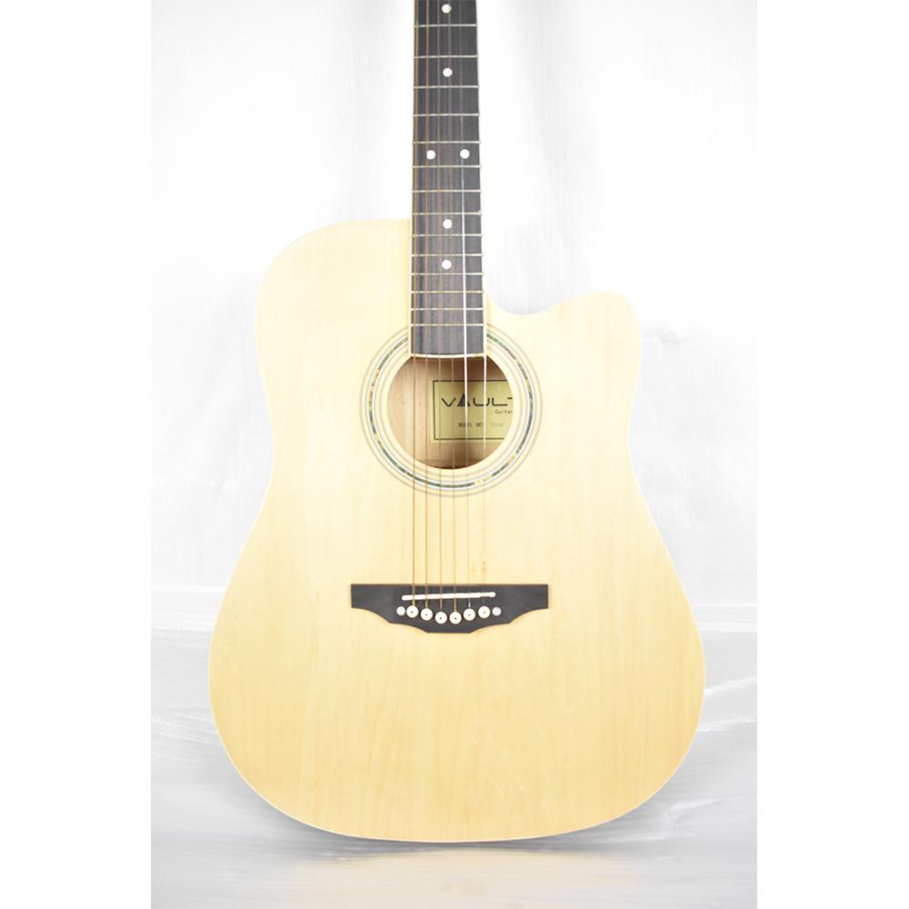 vault electro acoustic guitars vault ed-10ce 41 inch cutaway electro acoustic guitar - natural - open box b stock #barcode_389558