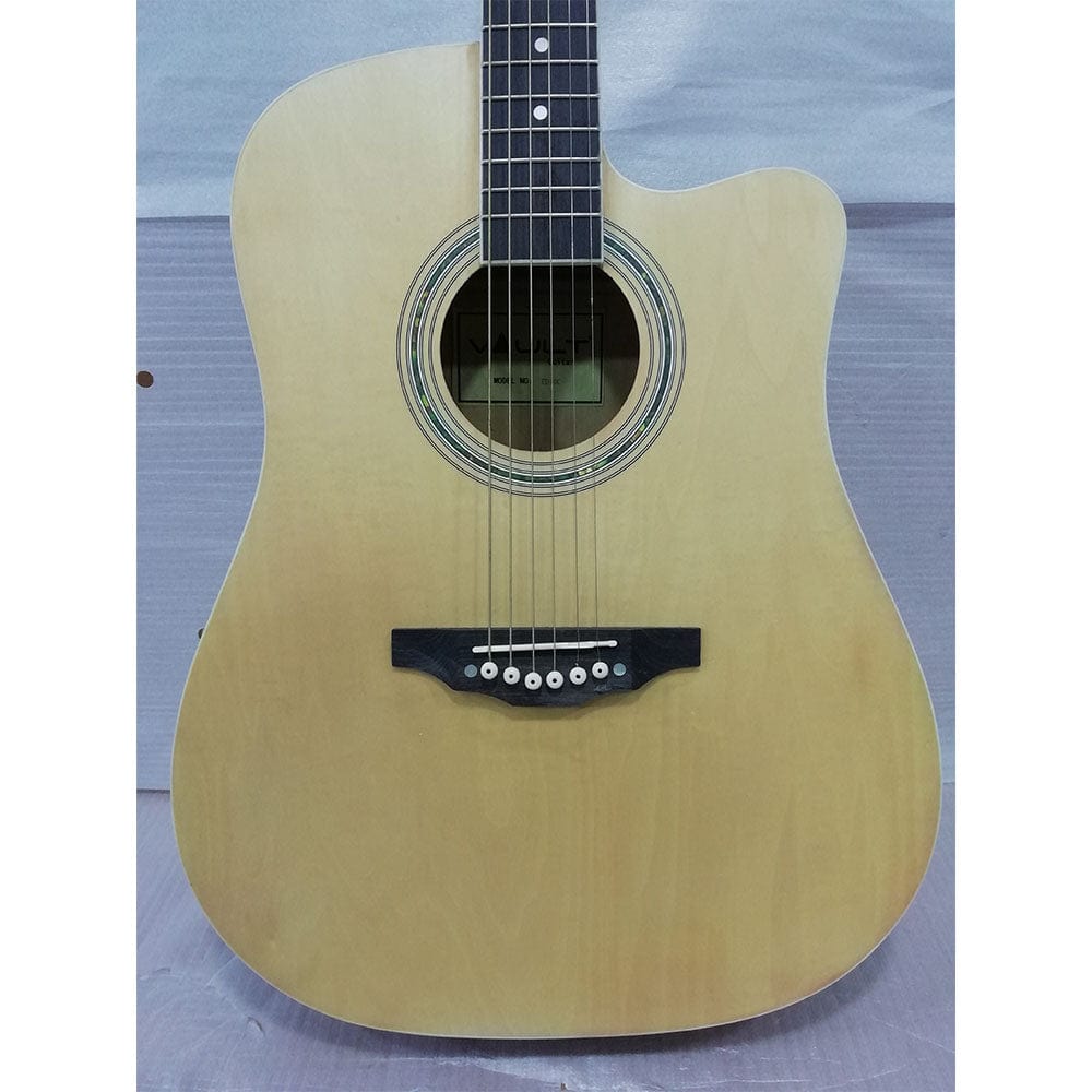 vault electro acoustic guitars vault ed-10ce 41 inch cutaway electro acoustic guitar - natural - open box b stock #barcode_389558