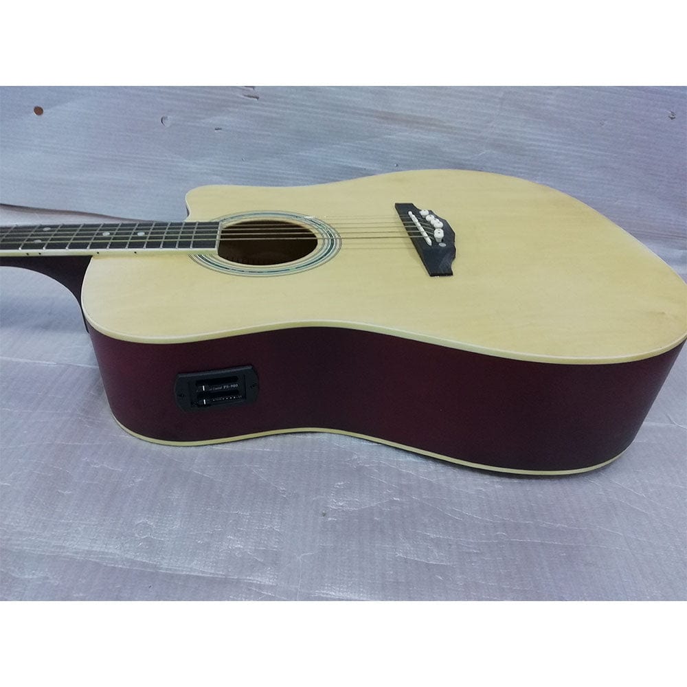 vault electro acoustic guitars vault ed-10ce 41 inch cutaway electro acoustic guitar - natural - open box b stock #barcode_389558
