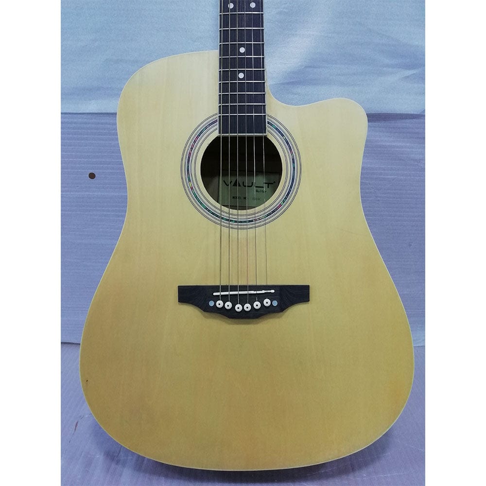 vault electro acoustic guitars vault ed-10ce 41 inch cutaway electro acoustic guitar - natural - open box b stock #barcode_389558