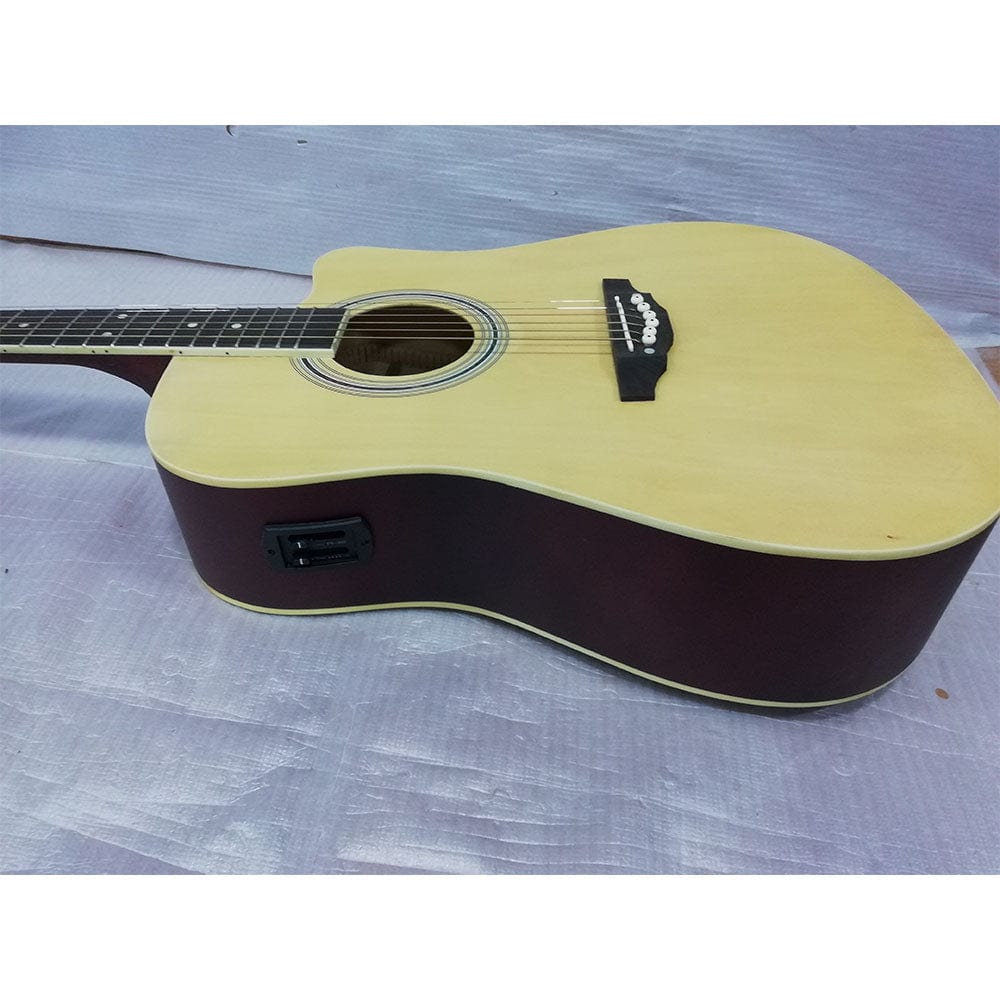 vault electro acoustic guitars vault ed-10ce 41 inch cutaway electro acoustic guitar - natural - open box b stock #barcode_389558