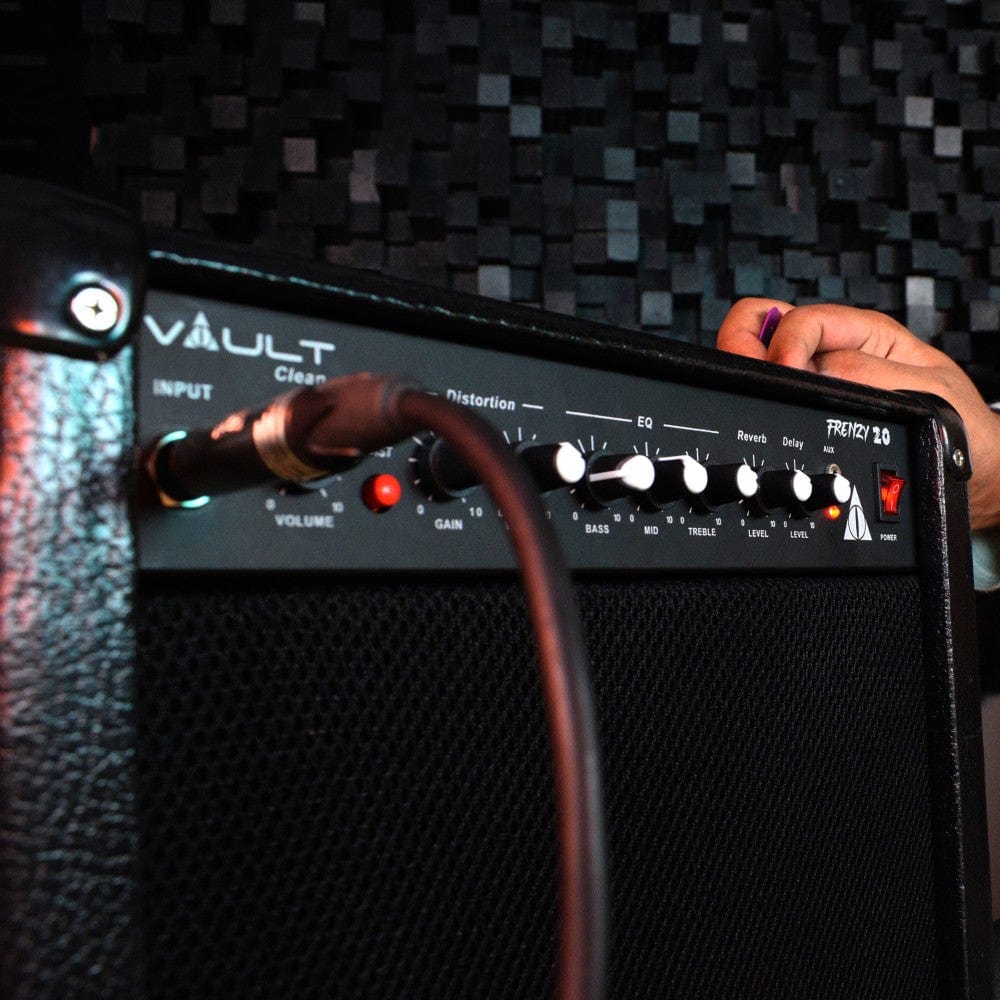 vault guitar combo amplifiers vault frenzy 20 watt guitar combo amplifier with analog distortion, reverb & delay all playable together