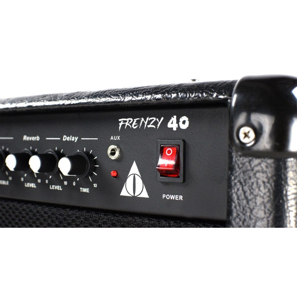vault guitar combo amplifiers vault frenzy 40 watt guitar combo amplifier with analog distortion, reverb & delay all playable together - open box