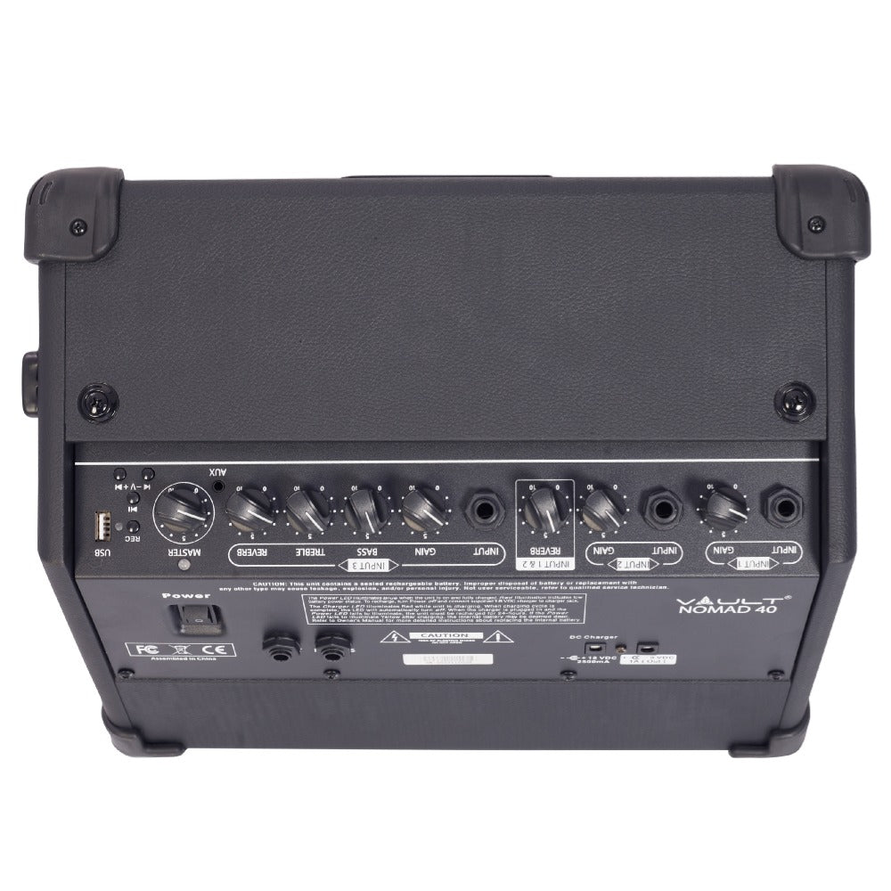 Vault Guitar Combo Amplifiers Vault Nomad 40 Forty-Watt Battery Powered Portable 3-Channel Multi Instrument and Vocals Amplifier