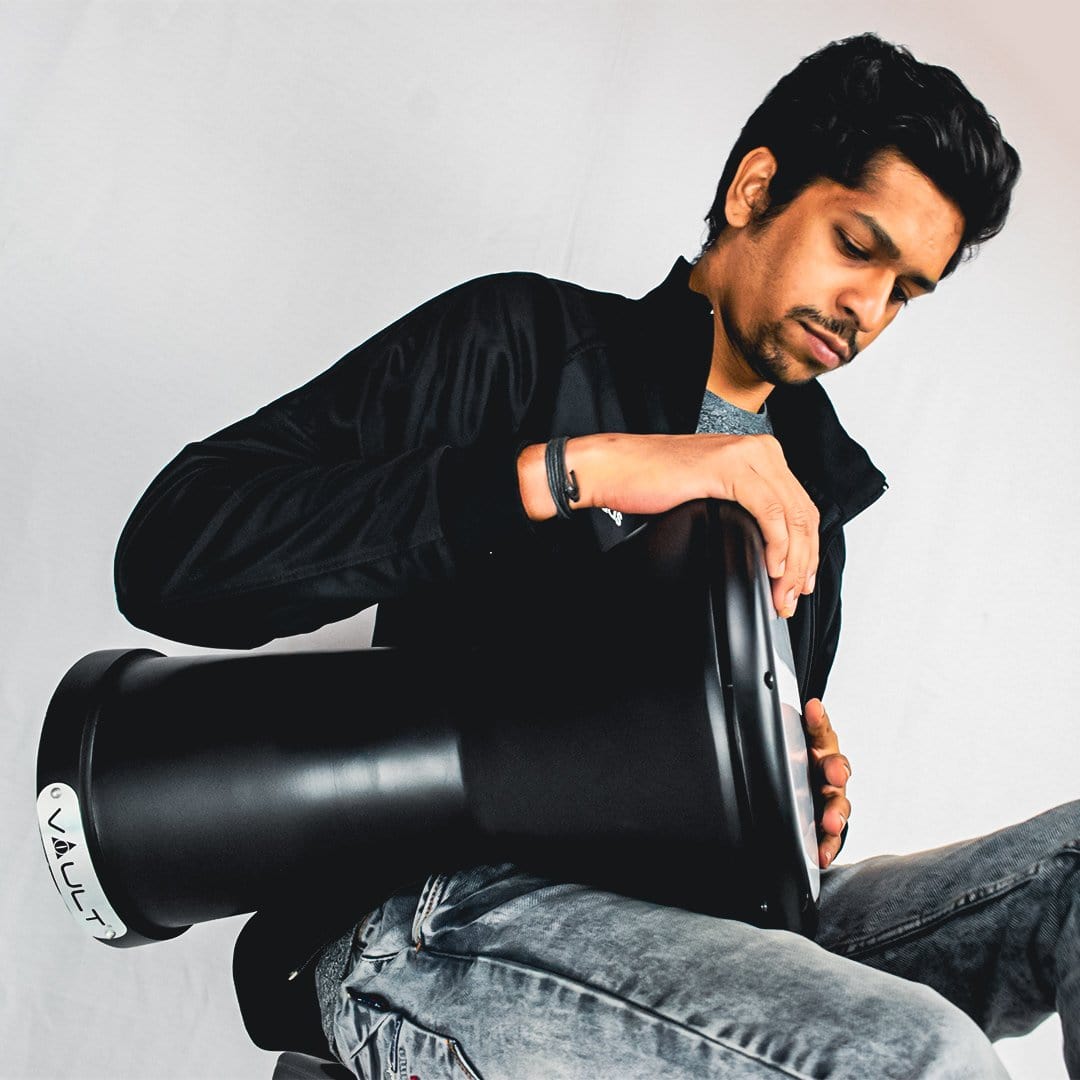 vault hand percussions vault darbuka aluminium body - black