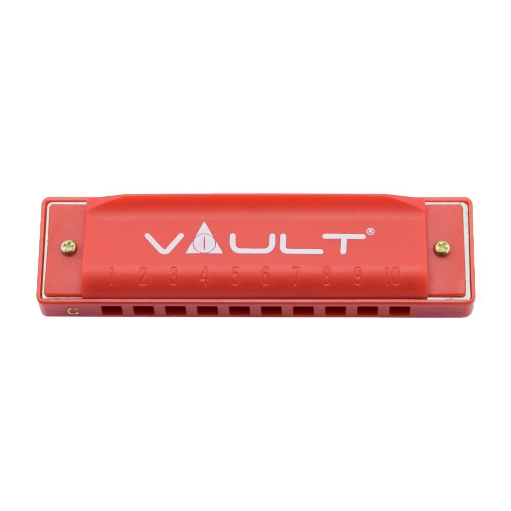 vault harmonicas red vault ha500 key c 10-hole harmonica