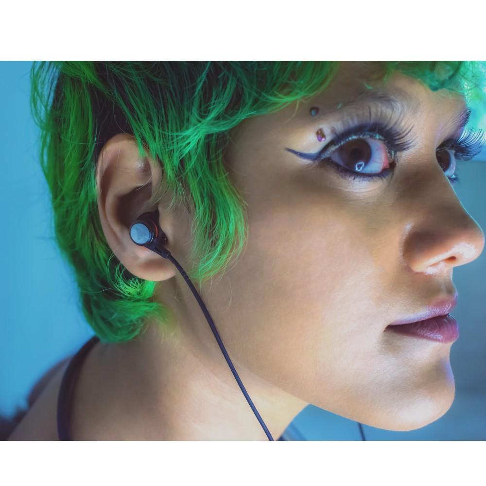 vault in-ear neckband headphones vault play neckband with long battery life, magnetic earbuds, bt version 5.0 & mic - black - ideal for work from home