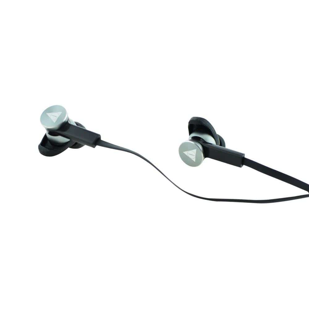 vault in-ear wired headphones black vault buds earphones with in-line mic & 3d stereo sound for iphone & android phones