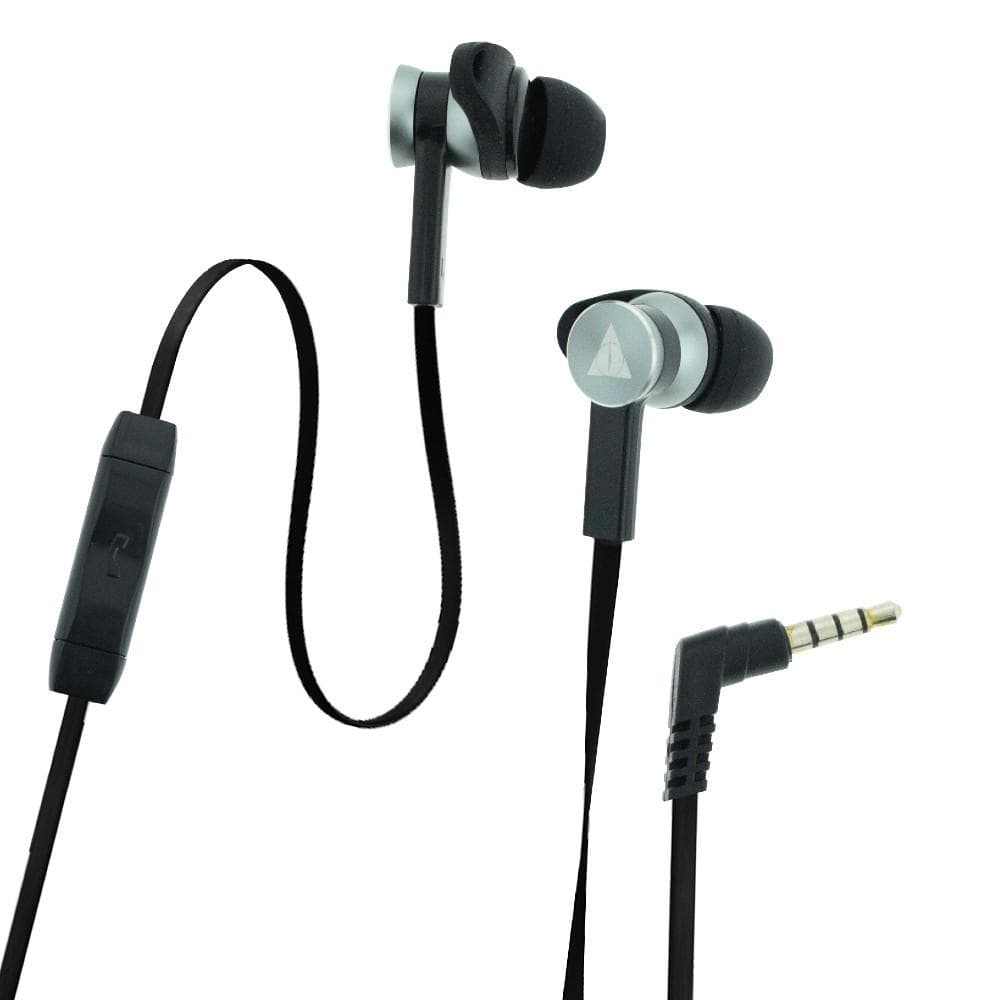 vault in-ear wired headphones black vault buds earphones with in-line mic & 3d stereo sound for iphone & android phones