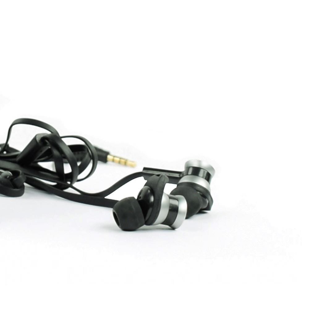 vault in-ear wired headphones black vault buds earphones with in-line mic & 3d stereo sound for iphone & android phones