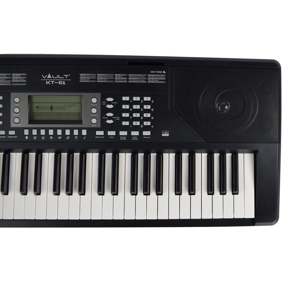 vault keyboard bundles black vault kt-61 keytone touch sensitive 61-key keyboard with gigbag, polishing cloth, online lessons & ebook
