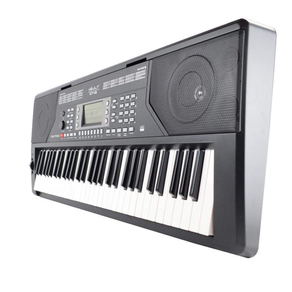 vault keyboard bundles black vault kt-61 keytone touch sensitive 61-key keyboard with gigbag, polishing cloth, online lessons & ebook