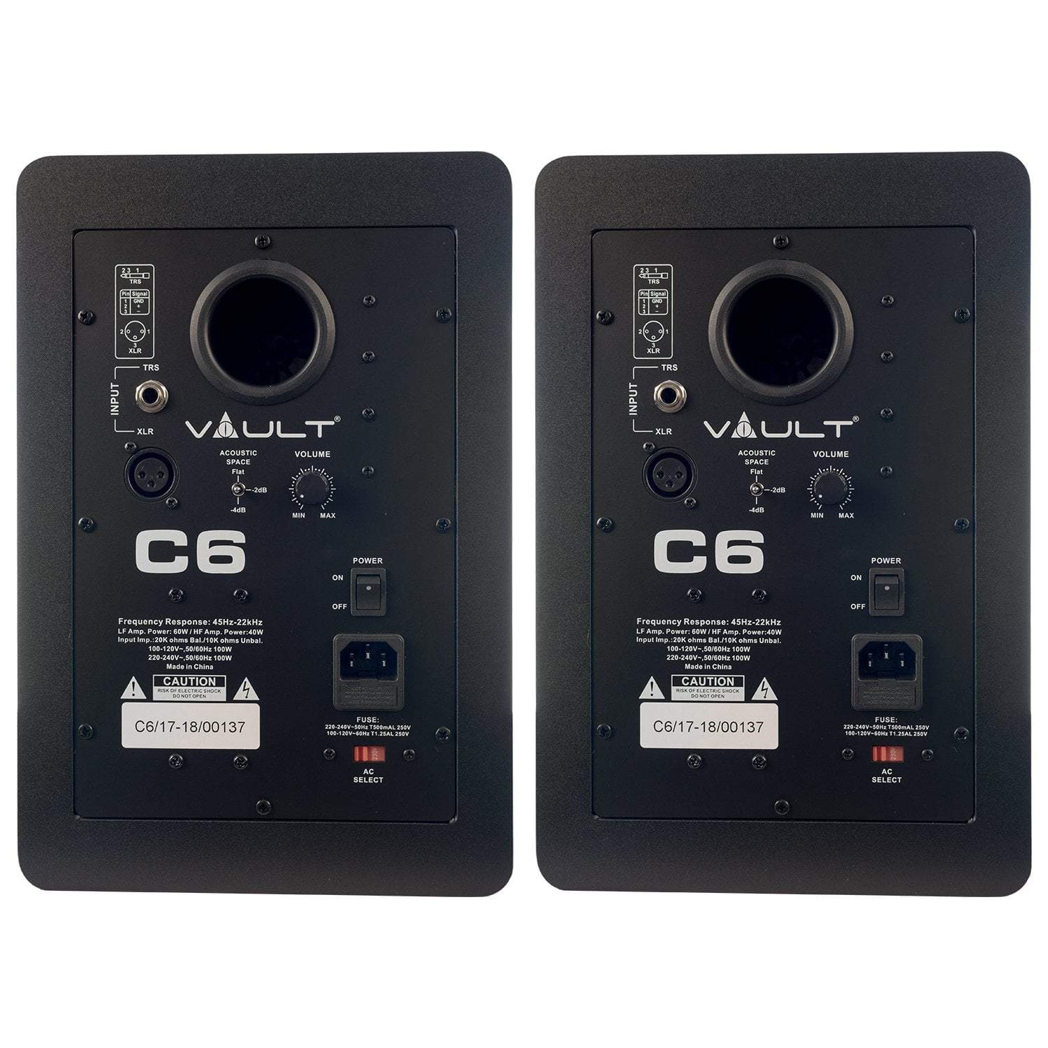 vault monitor speaker bundles vault c6 6-inch powered studio monitors with isolation pads, cables, and ebook - pair