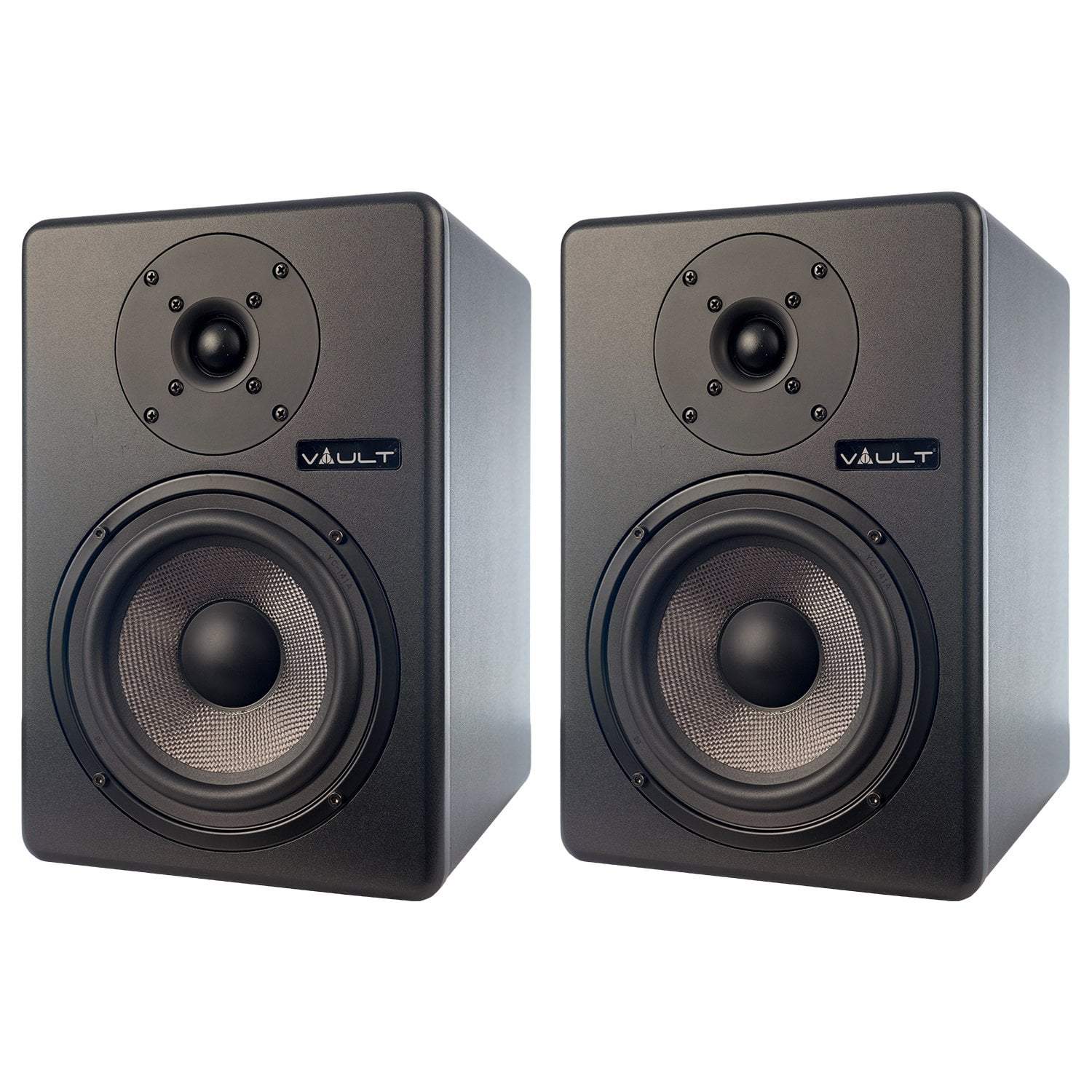 vault monitor speaker bundles vault c6 6-inch powered studio monitors with isolation pads, cables, and ebook - pair