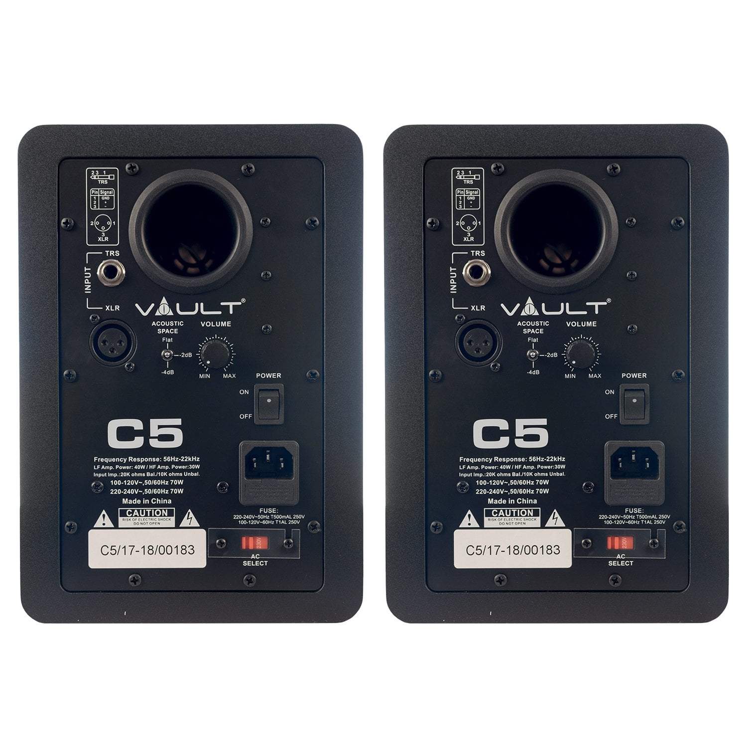 Vault Monitor Speakers Vault C5 Powered Studio Monitors - 5 inch - Pair - Open Box