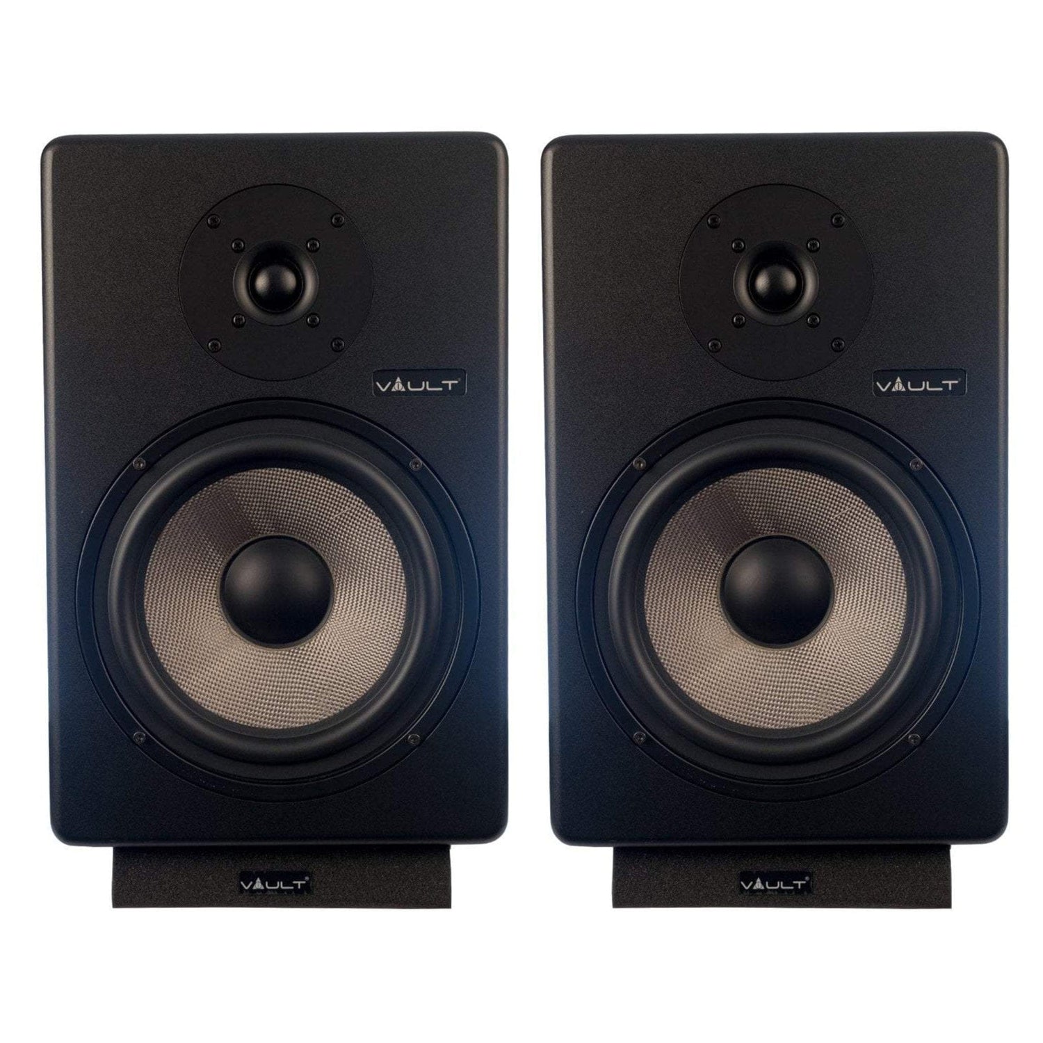 vault monitor speakers vault c8 8-inch powered studio monitors with isolation foam pads - pair #style_pair