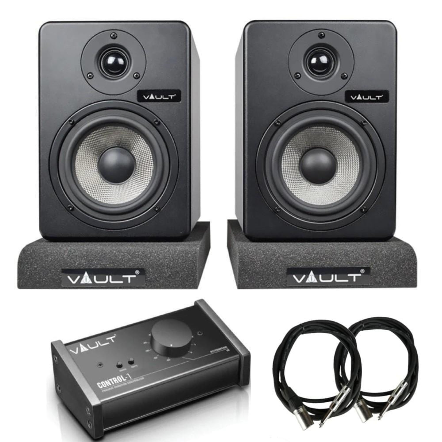 vault monitor speakers withcontrol1 vault c5 5" powered studio monitors pair
