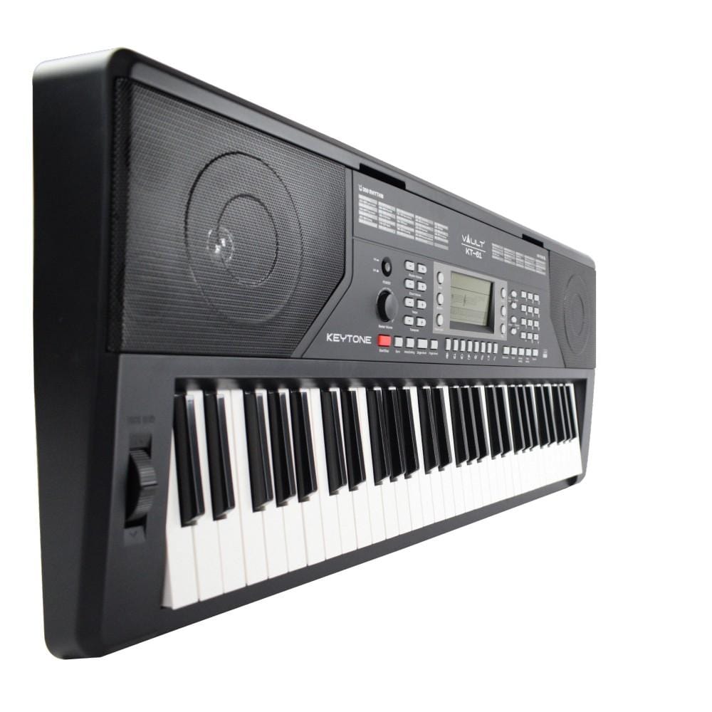 vault portable keyboards vault kt-61 keytone touch sensitive 61-key keyboard - black - open box