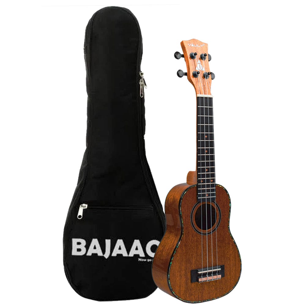 vault soprano ukuleles natural vault performer pro 21" all solid mahogany premium soprano ukulele with eq & gigbag