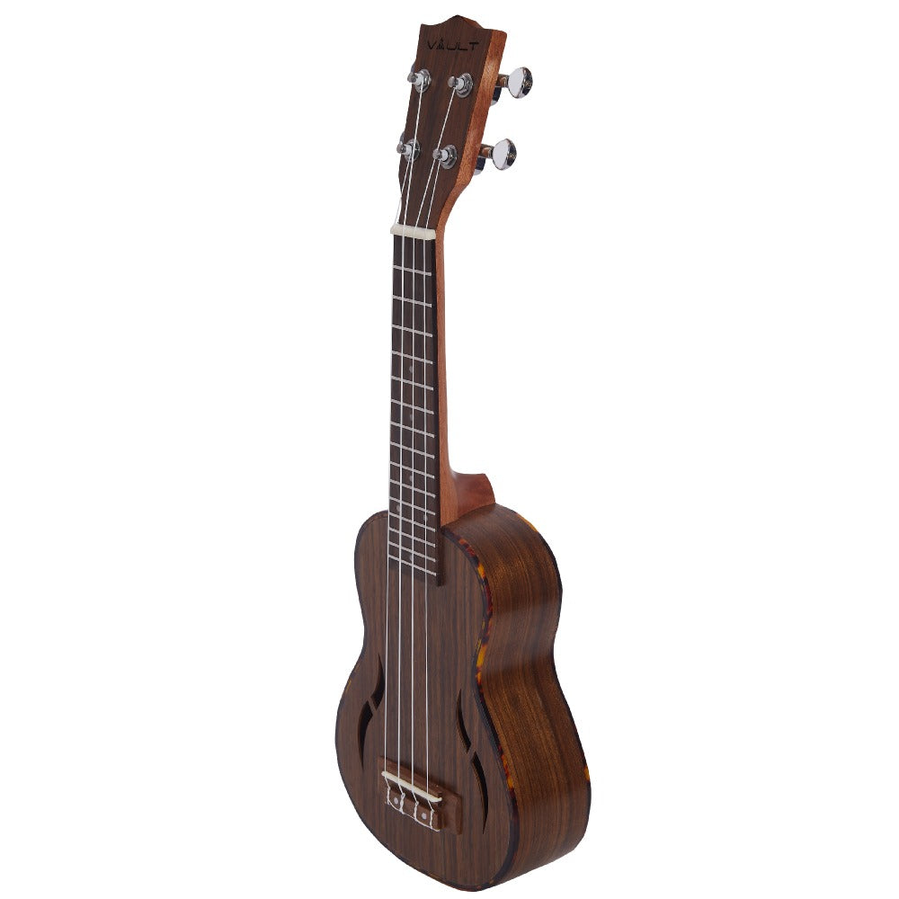 Vault Soprano Ukuleles Natural Vault UK-200S 21" Premium Walnut Laminate with Side Soundport Soprano Ukulele